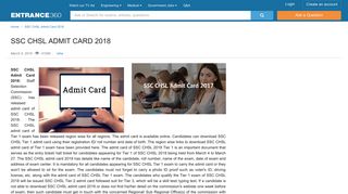 
                            11. SSC CHSL Admit Card 2018 (Released) - Download Region Wise ...