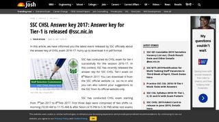
                            4. SSC CHSL Answer key 2017 Answer key for Tier-1 pdf download