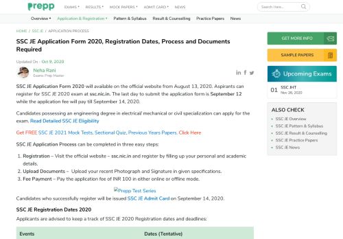 
                            12. SSC JE Application Form (Released) 2019: Apply @ ssc.nic.in
