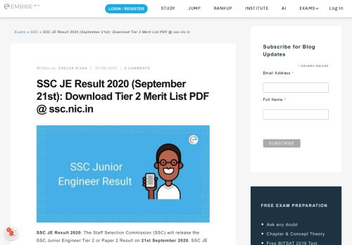 
                            10. SSC JE Result 2018 Declared! Check Out SSC Junior Engineer Final ...