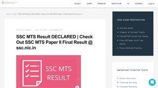 
                            8. SSC MTS Result DECLARED | Check Out SSC MTS Paper II Final ...
