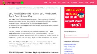 
                            9. SSC NWR Notifications 2018 - Latest SSC NWR Exam, Admit Card ...