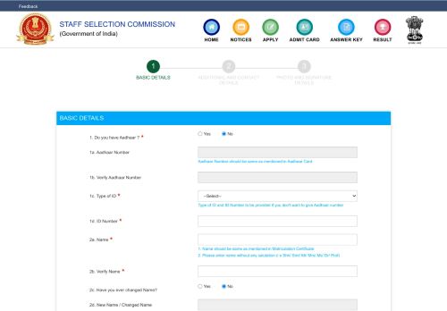
                            3. SSC Registration | Staff Selection Commission | GoI
