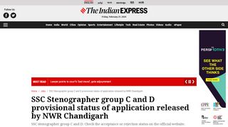 
                            13. SSC Stenographer group C and D provisional status of application ...