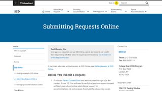 
                            3. SSD Online – Submitting Accommodation Requests– The College ...