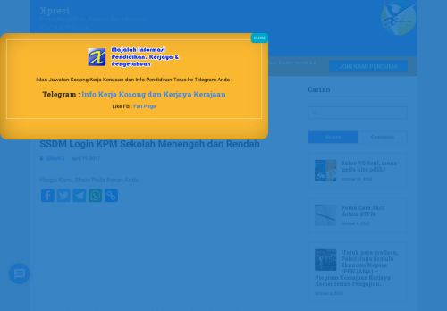 
                            11. SSDM Login KPM Sekolah Menengah dan Rendah - Xpresi