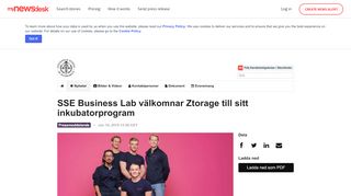 
                            9. SSE Business Lab välkomnar Ztorage till sitt inkubatorprogram ...