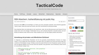 
                            7. SSH Absichern: Authentifizierung mit public Key - TacticalCode!
