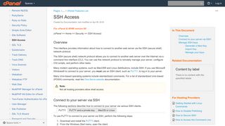 
                            2. SSH Access - Version 68 Documentation - cPanel Documentation