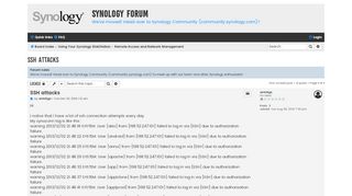 
                            9. SSH attacks - Synology Forum