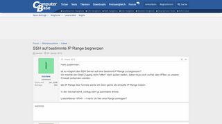 
                            12. SSH auf bestimmte IP Range begrenzen | ComputerBase Forum