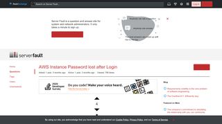 
                            8. ssh - AWS Instance Password lost after Login - Server Fault