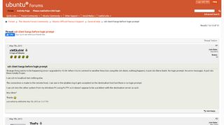
                            6. ssh client hangs before login prompt - Ubuntu Forums