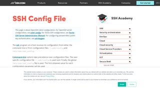 
                            13. SSH config file for OpenSSH client | SSH.COM - SSH Communications