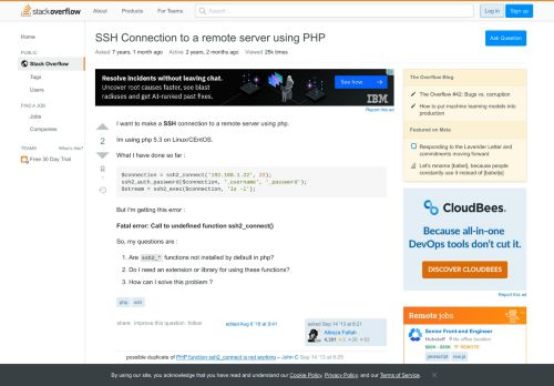 
                            2. SSH Connection to a remote server using PHP - Stack Overflow