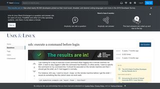 
                            1. ssh: execute a command before login - Unix & Linux Stack Exchange