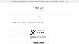 
                            1. SSH: Execute Remote Command or Script - Linux - ShellHacks