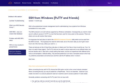 
                            7. SSH from Windows (PuTTY and friends) – A Cloud Guru