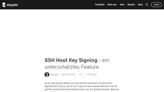 
                            13. SSH Host Key Signing – ein unterschätztes Feature - Sipgate