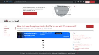 
                            10. ssh - How do I specify port number for PuTTY to use with Windows ...