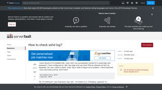
                            2. ssh - How to check sshd log? - Server Fault