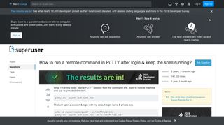 
                            2. ssh - How to run a remote command in PuTTY after login & keep the ...