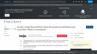 
                            4. ssh - In sshd_config 'MaxAuthTries' limits the number of auth ...