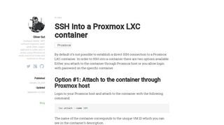 
                            6. SSH into a Proxmox LXC container | Oliver Gut