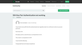 
                            2. SSH Key Pair Authentication not working | Linode Questions