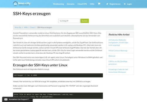 
                            9. SSH-Keys erzeugen | lima-city