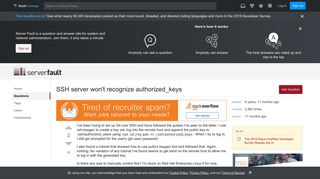 
                            6. ssh keys - SSH server won't recognize authorized_keys - Server Fault
