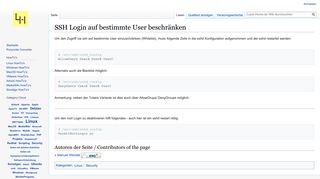 
                            1. SSH Login auf bestimmte User beschränken – Laub-Home.de Wiki