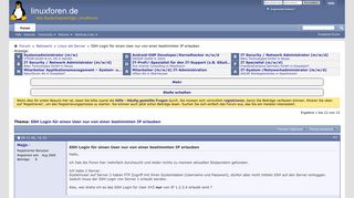 
                            2. SSH Login für einen User nur von einer bestimmten IP erlauben ...