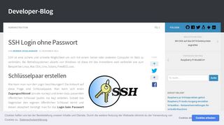 
                            2. SSH Login ohne Passwort - Developer-Blog