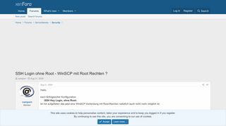 
                            8. SSH Login ohne Root - WinSCP mit Root Rechten ? | Server Support Forum