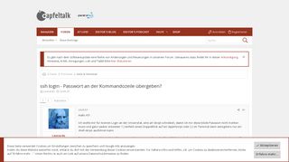 
                            6. ssh login - Passwort an der Kommandozeile übergeben? | Apfeltalk