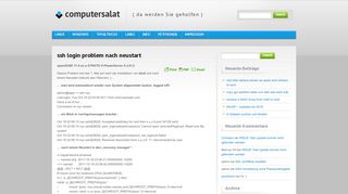 
                            12. ssh login problem nach neustart - computersalatcomputersalat