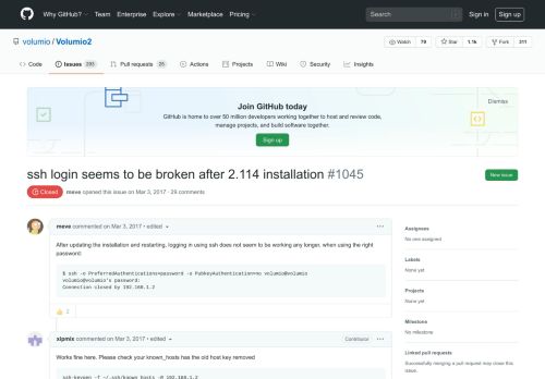 
                            4. ssh login seems to be broken after 2.114 installation · Issue #1045 ...