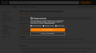 
                            9. SSH Login unter Debian mit fail2ban absichern – Thomas-Krenn-Wiki