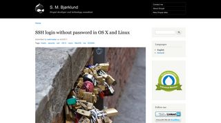 
                            12. SSH login without password in OS X and Linux | S. M. Bjørklund