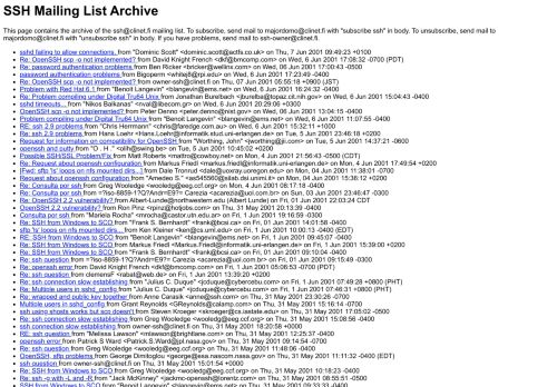 
                            13. SSH Mailing List Archive