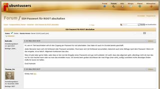 
                            12. SSH Passwort für ROOT abschalten › Sicherheit › Fortgeschrittene ...