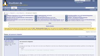 
                            12. ssh passwort mitgeben - Linuxforen.de