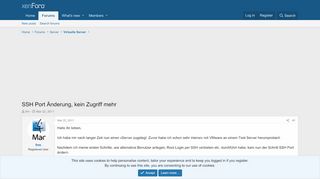 
                            7. SSH Port Änderung, kein Zugriff mehr - Server Support Forum