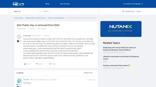 
                            10. SSH Public Key is removed from ESXi | Nutanix Community