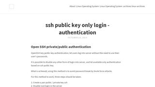 
                            2. ssh public key only login - authentication | - Linux Operating System