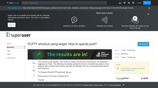 
                            1. ssh - PuTTY shortcut using target: How to specify port? - Super User