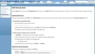 
                            11. SSH Remote Shell - Simple Hacks for WD MyBook Live and Live Duo