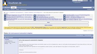 
                            11. ssh script password automatisch mitgeben - Linuxforen.de