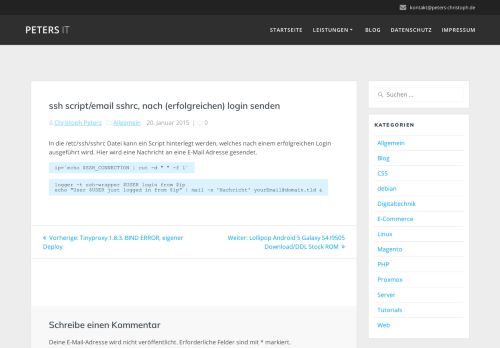 
                            1. ssh script/email sshrc, nach (erfolgreichen) login senden – Peters IT